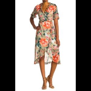 Kensie Watercolor Floral Midi Dress